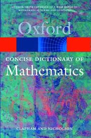 Cover of The concise Oxford dictionary of mathematics by Christopher Clapham