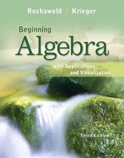 Cover of Beginning algebra with applications and visualization by Gary K. Rockswold