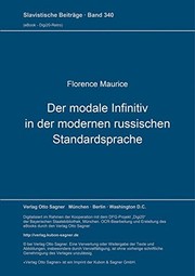 Front cover of Der modale Infinitiv in der modernen russischen Standardsprache by Florence Maurice