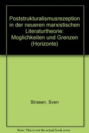 Front cover of Poststrukturalismusrezeption in der neueren marxistischen Literaturtheorie by Sven Strasen