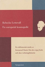 Cover of En europeisk kosmopolit by Rebecka Lettevall