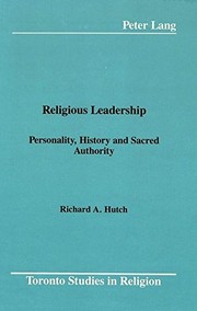 Front cover of Religious leadership by Richard A. Hutch