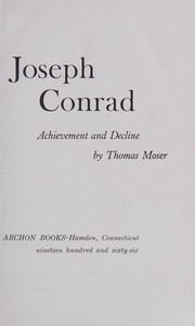 Cover of Joseph Conrad by Thomas C. Moser
