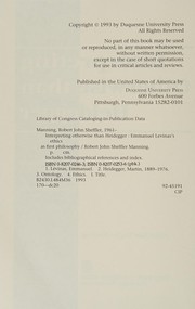 Cover of Interpreting otherwise than Heidegger by Robert John Sheffler Manning