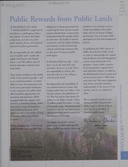 Front cover of Public rewards from public lands 2003 by United States. Bureau of Land Management