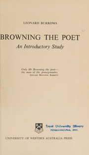 Cover of Browning the poet by Leonard Burrows