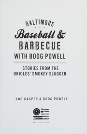 Front cover of Baltimore baseball and barbecue with Boog Powell by Rob Kasper