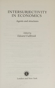 Cover of Intersubjectivity in economics by Edward Fullbrook