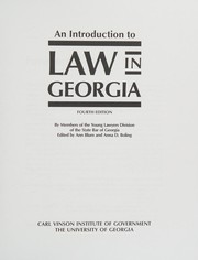 Cover of An introduction to law in Georgia by Ann Blum
