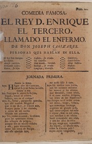Cover of El rey D. Enrique el tercero, llamado el enfermo by José de Cañizares