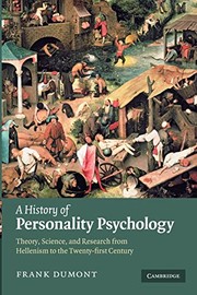 Front cover of History of Personality Psychology by Frank Dumont