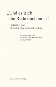 Front cover of Und es trieb die Rede mich an-- by Gert Ueding