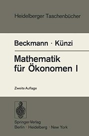 Front cover of Mathematik für Ökonomen [von] by Martin J. Beckmann