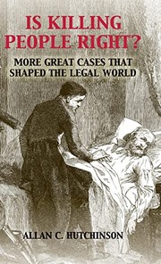 Cover of Is Killing People Right? by Allan C. Hutchinson