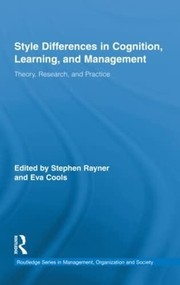 Cover of Style differences in cognition, learning, and management by Stephen Rayner