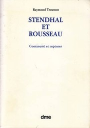 Cover of Stendhal et Rousseau by Raymond Trousson