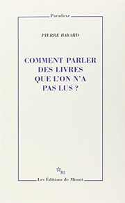 Front cover of Comment parler des livres que l'on n'a pas lus? by Pierre Bayard
