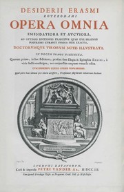 Front cover of Opera omnia Desiderii Erasmi by S. Dresden