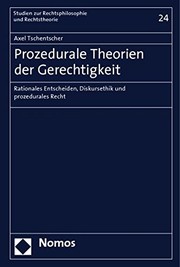 Cover of Prozedurale Theorien der Gerechtigkeit by Axel Tschentscher