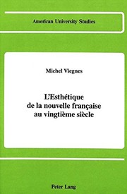 Front cover of L' esthétique de la nouvelle française au vingtième siècle by Michel J. Viegnes