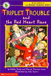 Front cover of Triplet trouble and the red heart race by Debbie Dadey