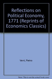 Cover of Reflections on political economy by Pietro Verri