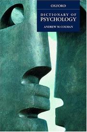 Cover of A dictionary of psychology by Andrew M. Colman