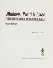 Front cover of Windows, Word & Excel office companion by Patrick Burns