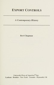 Cover of Export Controls by Bert Chapman