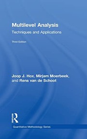 Cover of Multilevel Analysis by Joop J. Hox
