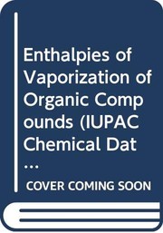 Front cover of Enthalpies of vaporization of organic compounds by Vladimír Majer