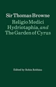 Front cover of Religio medici Hydriotaphia by Thomas Browne