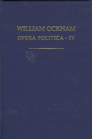 Cover of Opera politica by William of Ockham