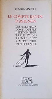 Cover of Le compte rendu d'Avignon by Michel Vinaver