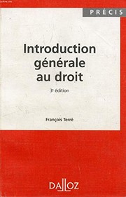 Front cover of Introduction générale au droit by François Terré