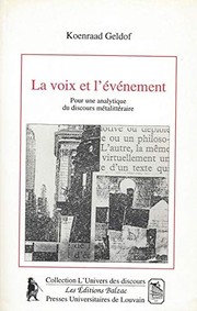 Front cover of La voix et l'événement by Koenraad Geldof