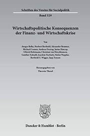 Front cover of Wirtschaftspolitische Konsequenzen der Finanz- und Wirtschaftskrise by Ansgar Belke