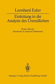 Cover of Introductio in analysin infinitorum by Leonhard Euler