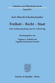 Front cover of Freiheit, Recht, Staat by Karl Albrecht Schachtschneider