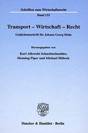 Front cover of Transport, Wirtschaft, Recht by Johann Georg Helm