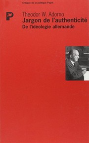Cover of Jargon de l'authenticité by Theodor W. Adorno