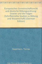 Front cover of Europäisches Gemeinschaftsrecht und deutsche Bildungsordnung by Thomas Oppermann