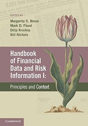 Front cover of Handbook of Financial Data and Risk Information I by Margarita S. Brose