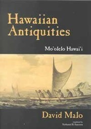 Front cover of Ka mo'olelo Hawaii by Davida Malo