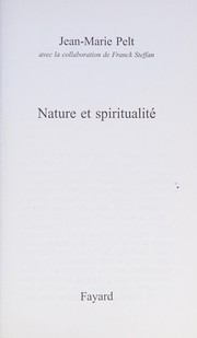 Cover of Nature et spiritualité by Jean-Marie Pelt