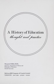 Cover of A history of education by Margaret Gillett