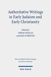 Cover of Authoritative Writings in Early Judaism and Early Christianity by Tobias Nicklas
