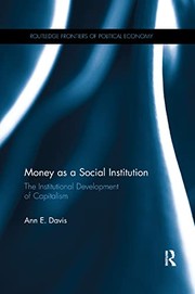 Front cover of Money As a Social Institution by Ann E. Davis