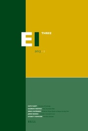 Cover of Encyclopaedia of Islam - Three 2013-1 by Kate Fleet