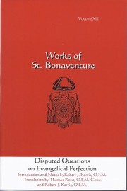 Front cover of Disputed questions on evangelical perfection by Saint Bonaventure, Cardinal